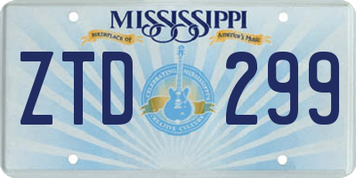 MS license plate ZTD299