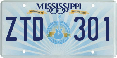 MS license plate ZTD301