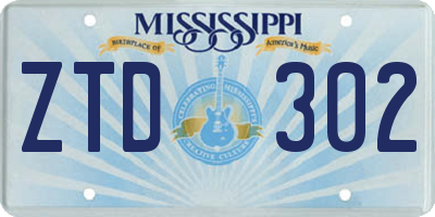 MS license plate ZTD302