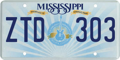 MS license plate ZTD303