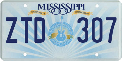 MS license plate ZTD307