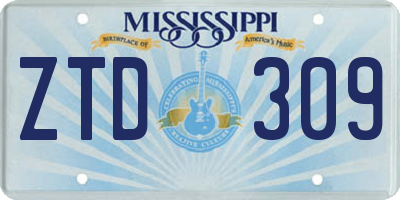 MS license plate ZTD309