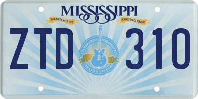 MS license plate ZTD310