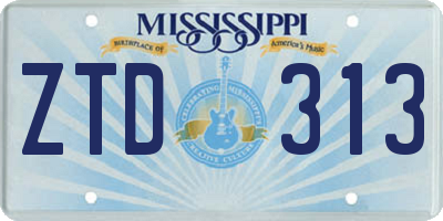 MS license plate ZTD313