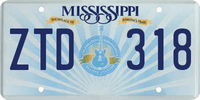 MS license plate ZTD318