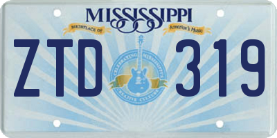 MS license plate ZTD319