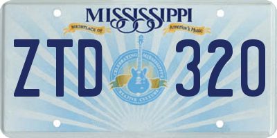 MS license plate ZTD320