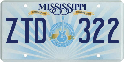 MS license plate ZTD322