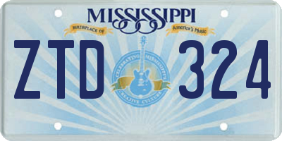 MS license plate ZTD324