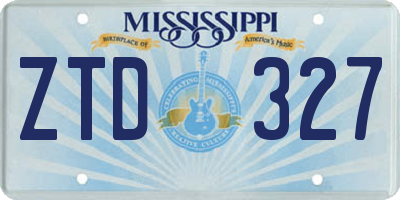 MS license plate ZTD327
