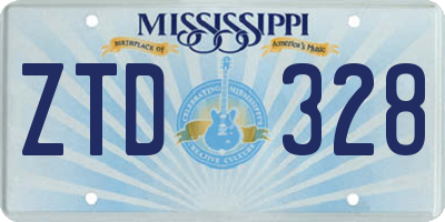 MS license plate ZTD328