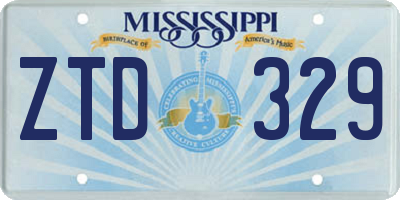 MS license plate ZTD329