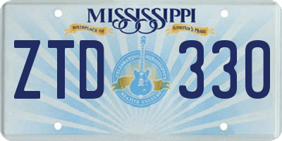 MS license plate ZTD330