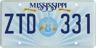 MS license plate ZTD331