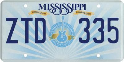 MS license plate ZTD335