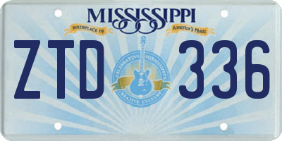 MS license plate ZTD336