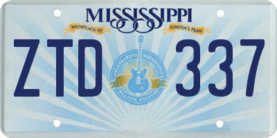 MS license plate ZTD337