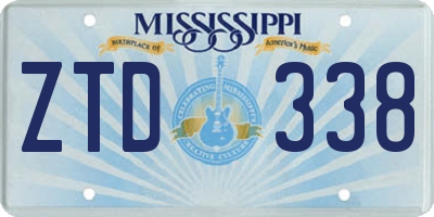 MS license plate ZTD338