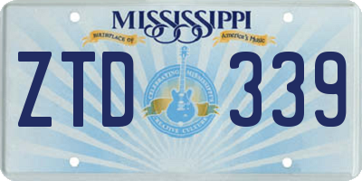 MS license plate ZTD339