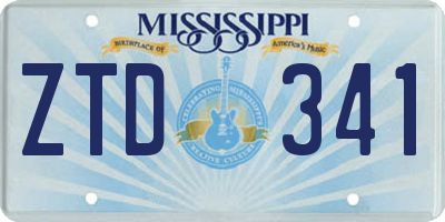 MS license plate ZTD341