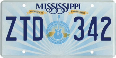 MS license plate ZTD342