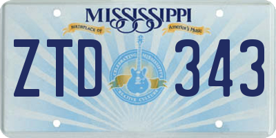 MS license plate ZTD343