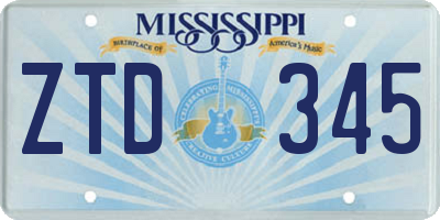 MS license plate ZTD345