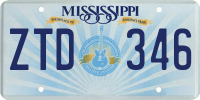 MS license plate ZTD346