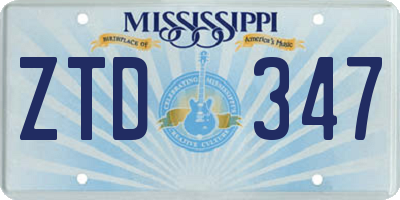 MS license plate ZTD347