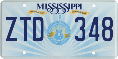 MS license plate ZTD348
