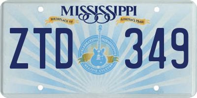 MS license plate ZTD349