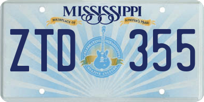 MS license plate ZTD355