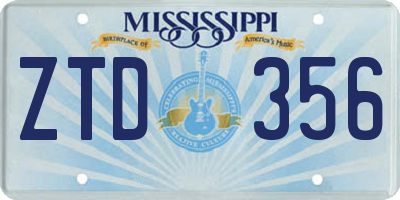 MS license plate ZTD356