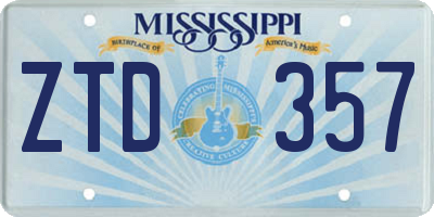 MS license plate ZTD357