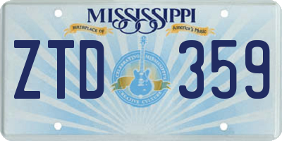 MS license plate ZTD359