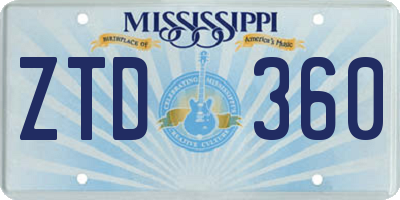 MS license plate ZTD360