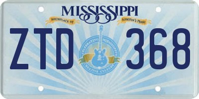MS license plate ZTD368