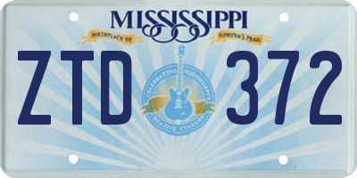 MS license plate ZTD372