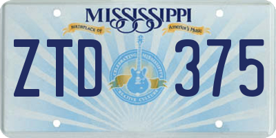 MS license plate ZTD375