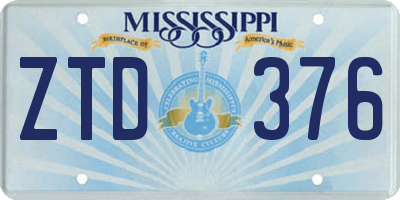 MS license plate ZTD376