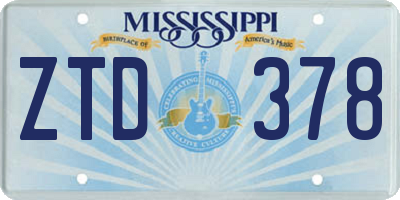MS license plate ZTD378
