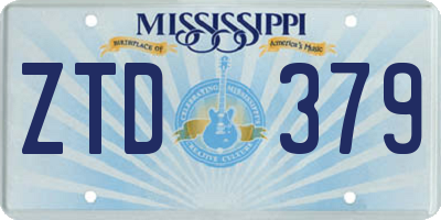 MS license plate ZTD379
