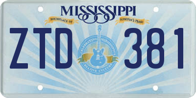 MS license plate ZTD381