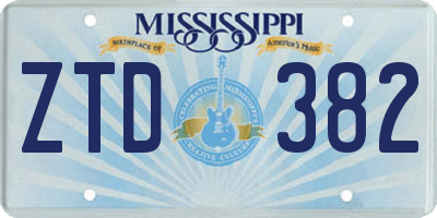 MS license plate ZTD382