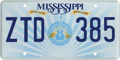 MS license plate ZTD385