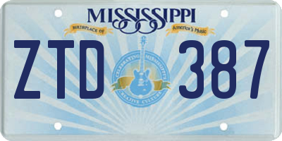 MS license plate ZTD387