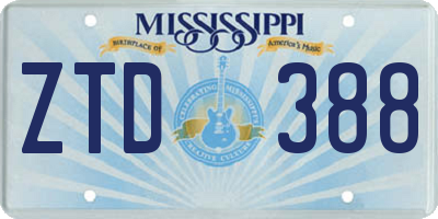 MS license plate ZTD388