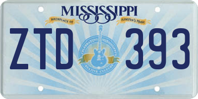 MS license plate ZTD393