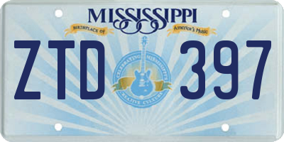 MS license plate ZTD397