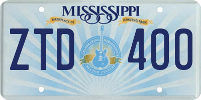 MS license plate ZTD400